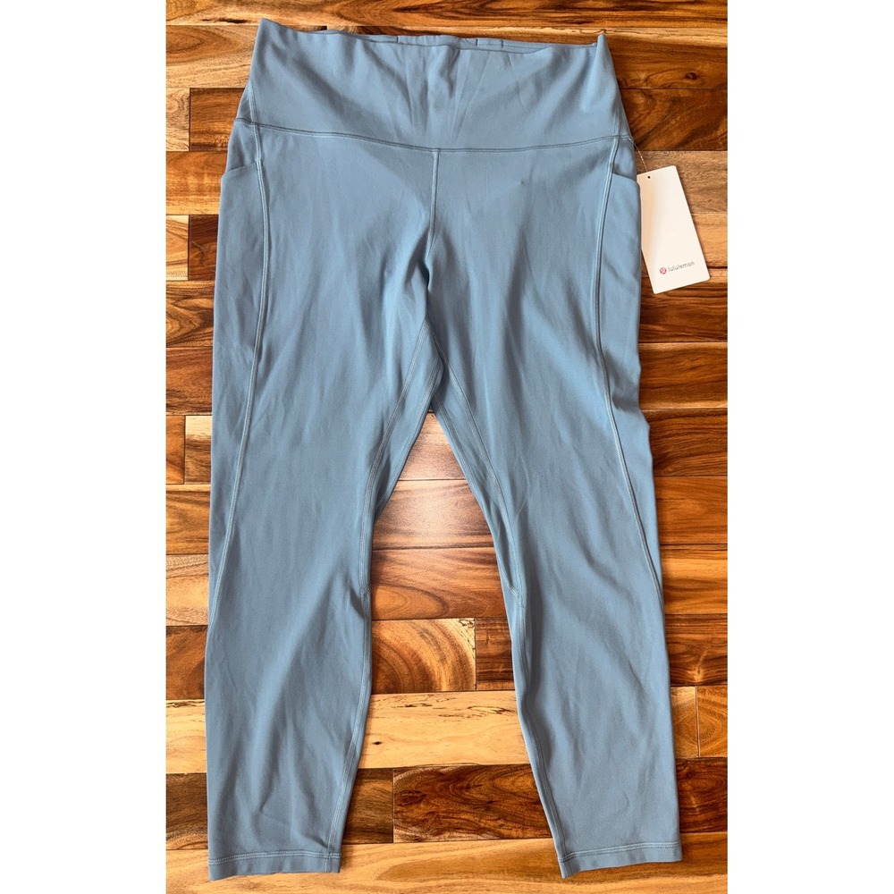 Lululemon Align HR Pant 25" Pockets Steel Blue Nulu Yoga Leggings Size 14 NWT